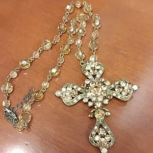 MERMAID CROSS Bling Glamor Necklace
